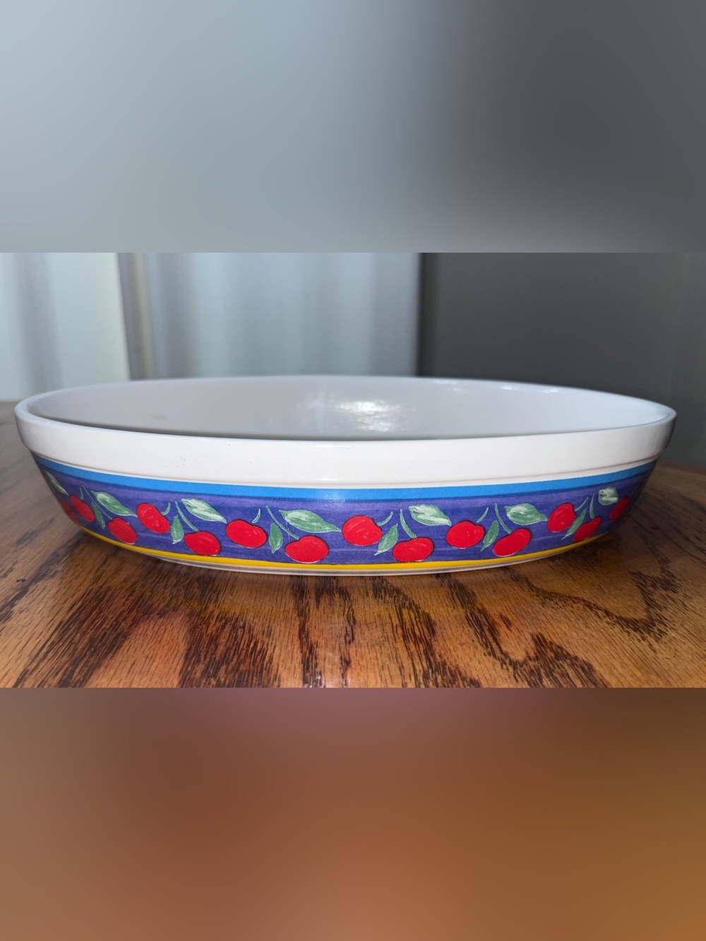 Vintage Vista Alegre Portugal Cherries Oval Casserole Serving Dish Bowl 1995